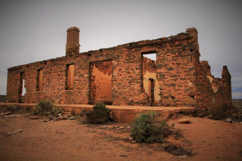 Ruins of a stone homestead in the outback