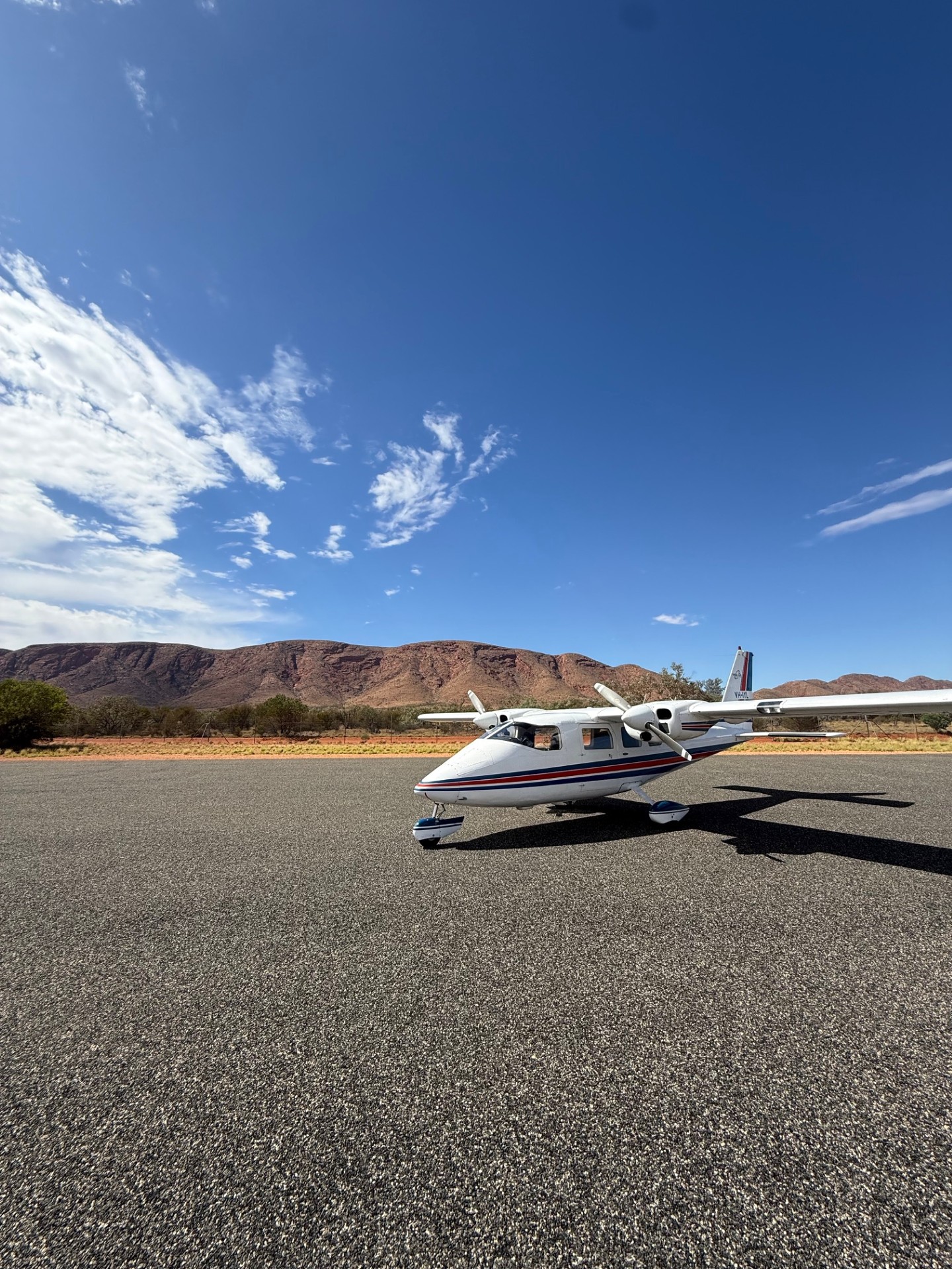 Scenic flight aircraft waiting on an outback airstrip