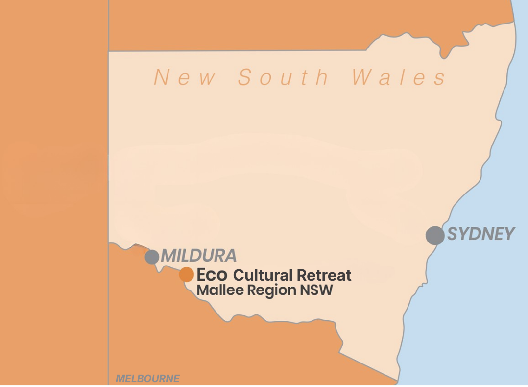 Map of the Eco Cultural Retreat near Mildura in the Mallee region, NSW