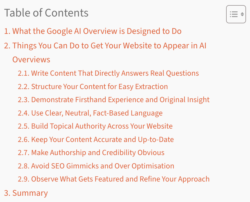 Image from the article: How to Get Your Website Featured in a Google AI Overview